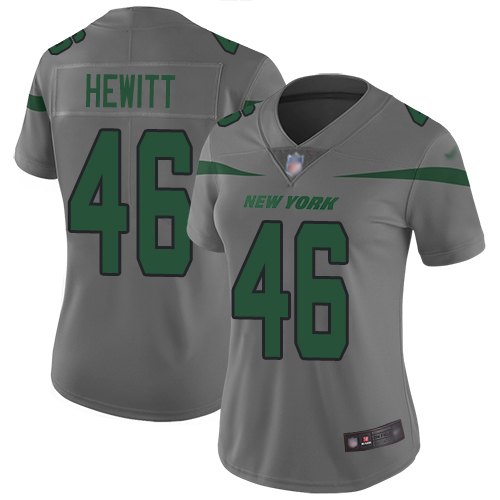 New York Jets Limited Gray Women Neville Hewitt Jersey NFL Football #46 Inverted Legend->youth nfl jersey->Youth Jersey